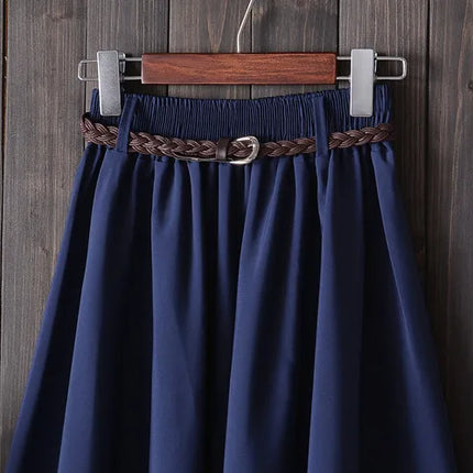Gonna estiva midi al ginocchio da donna con cintura Gonna da scuola a pieghe a vita alta da donna coreana alla moda femminile