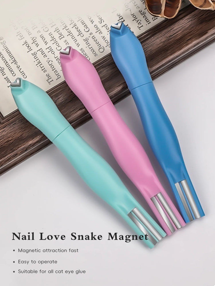 3 in 1 Cat Eye Nail Magnetic Stick Love Heart Snake Pattern French Cat Eye Nail Magnet UV Gel Polish Effect Manicure Design Tool
