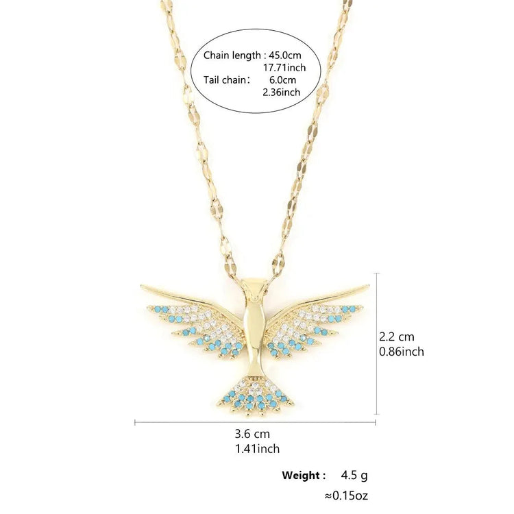 Trendy Phoenix Stainless Steel Cubic Zirconia Necklaces For Women Men Gold Color Metal Crystal Necklace Party Everyday Jewelry PlatiNum