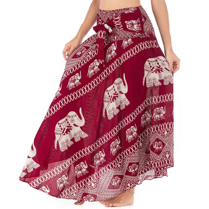 Boho Gonne Donna Rayon Beach Abito lungo Estate Bohemian Jupe Longue Femme Elastico in vita Stampa Fasciatura floreale Halter Hippie platinumshop
