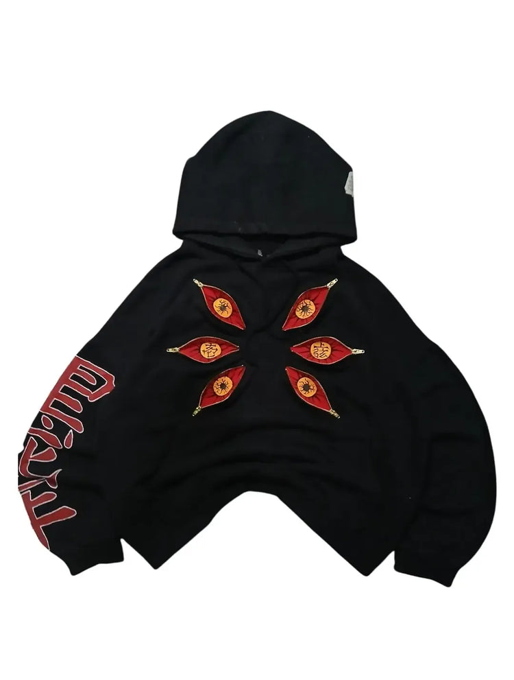 Cool Design Multi Zipper Sweatshirts Punk Street Hoodies Women Hip Hop Anime Hoodie Y2k Couples Plus Size Casual Streetwear