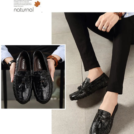 Mocassini da uomo di marca di lusso 2023 scarpe Casual in vera pelle mocassini con motivo a coccodrillo scarpe da uomo Plus Size 38-47 scarpe da guida