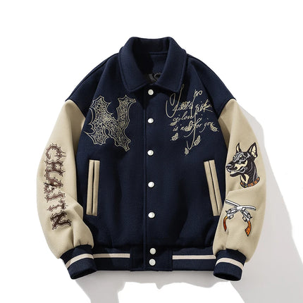 Man Baseball Jacket Winter Letter Embroidery Varsity Jacket Women American Vintage Coat Warm Fashion Hip Hop Original Original