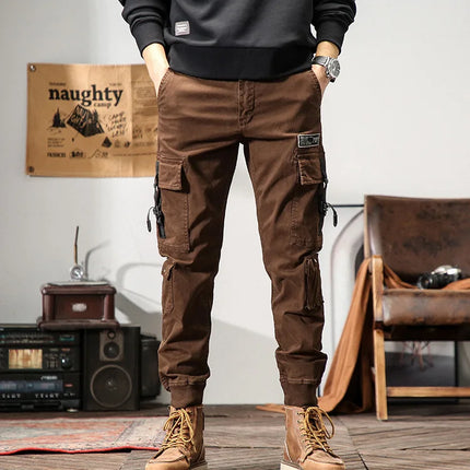 6 Pockets Joggers Cargo Pants Men Black Khaki Pants Men Slim Military Tactical Brown Work Trousers For Men Safari streetwear