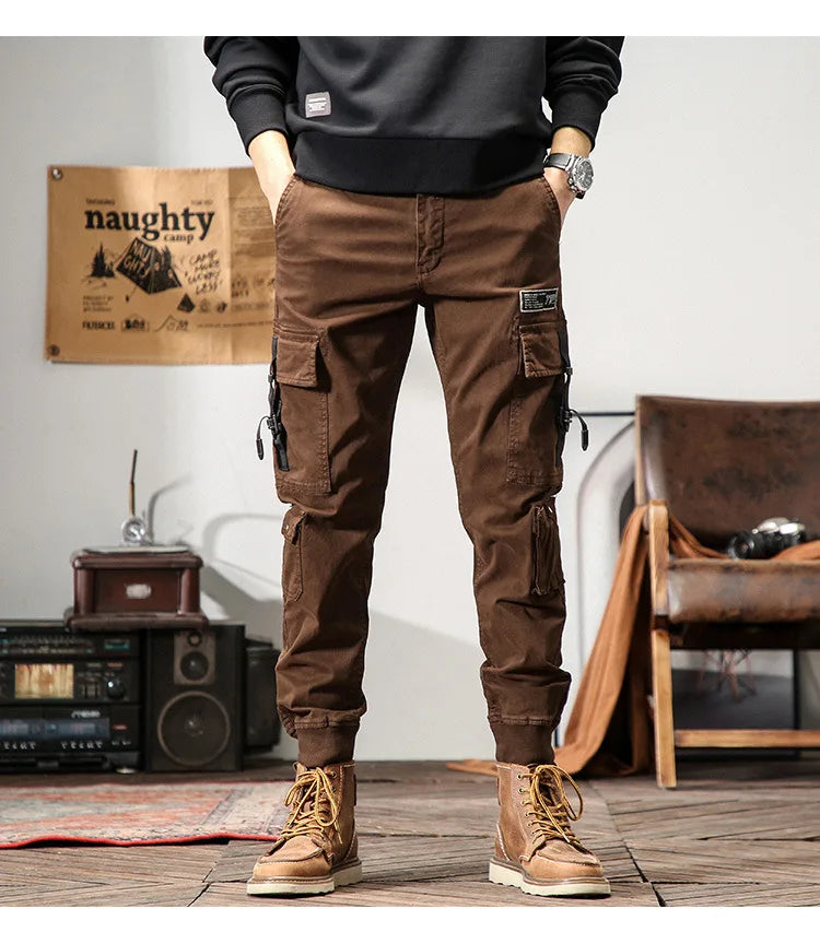 6 Pockets Joggers Cargo Pants Men Black Khaki Pants Men Slim Military Tactical Brown Work Trousers For Men Safari streetwear
