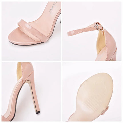 2026 spring Fashion Large Size 11cm Woman Sexy Dance Shoes Sandals Women Shoe Summer High Heels Stiletto Elegant Party Shoe PlatiNum