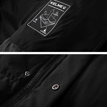 Kelme Long Down Men Winter Jacket Hooded Warm Windproof Couple Camping Equipment Paragraph Down Coat Jacket Women Утепленный