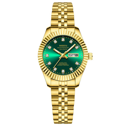 NIBOSI Orologi da donna con diamanti Orologio da donna casual di moda di lusso delle migliori marche Orologio da donna con data settimanale automatica impermeabile Reloj platinumshop
