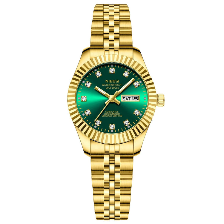 NIBOSI Orologi da donna con diamanti Orologio da donna casual di moda di lusso delle migliori marche Orologio da donna con data settimanale automatica impermeabile Reloj platinumshop