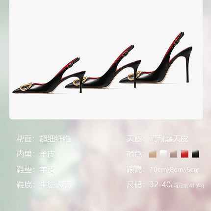 HLTINO Fahion Slingback Nero Comode Scarpe Estive da Donna Sandali con Tacco Alto 2025 Tendenza per Abito da Festa di Nozze