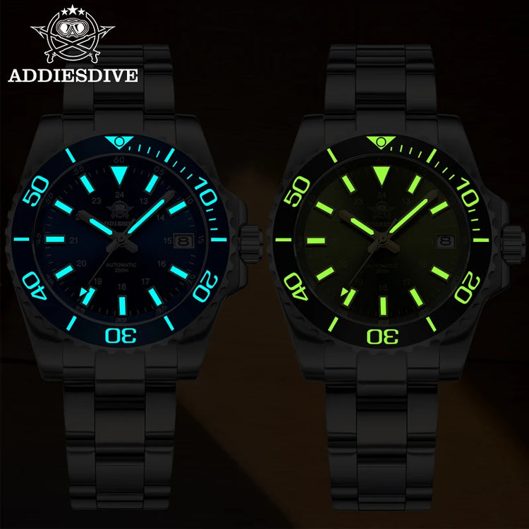 ADDIESDIVE Men Luxury Watch Sapphire Crystal Ceramic Ring 20Bar Diving Luminous Automatic Mechanical Watch Exquisite Gift Clock