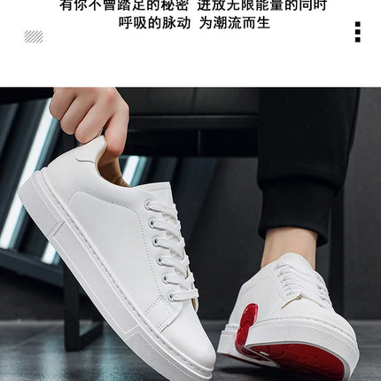 Hot Men's Casual Shoes Leather Sneakers Fashion White Black Male Vulcanized Shoes Non-slip Soft Men Shoes Lightweight Flat Shoe