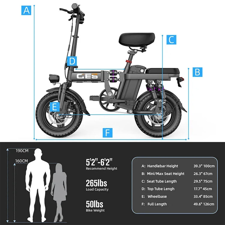 TOOFLY GE5 Bicicletta Elettrica Pieghevole 250W Motore 48V15AH Batteria Al Litio Rimovibile Bici Elettrica Per Adulti Città Equitazione Pendolarismo Ebike