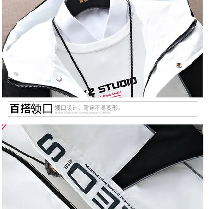 Men's Sets Sportswear Suit Hooded Colorblock Casual patchwork Hooded Jacket + Pants Suit Men's 2-piece Jogger Sweatshirt