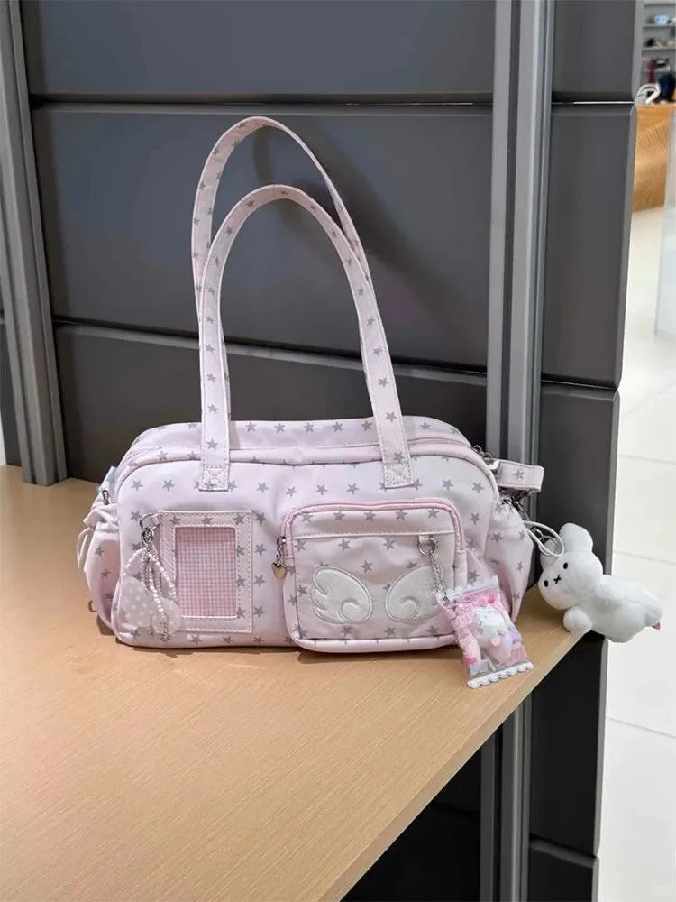 Borse Ita Trasparenti Giapponesi da Donna, Stile Y2k, Stampa a Stelle, Borsa Sottobraccia alla Moda, Dolce e Kawaii