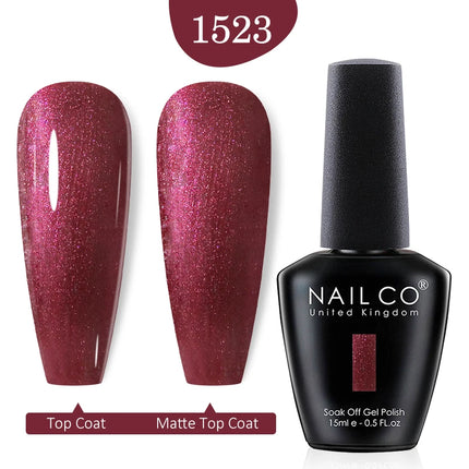 NAILCO 15ml Green Blue Series UV Nail Gel Polish Blue Colors UV&LED Gel Varnish Red Soak Off Semi Permanent LED Nail Gel Varnish
