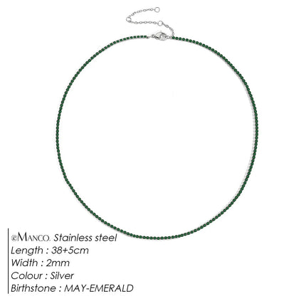eManco Fashion Crystal High Quality Stainless Steel Gold Plated Necklace Ladies Charming Accessories Gifts Wholesale PlatiNum