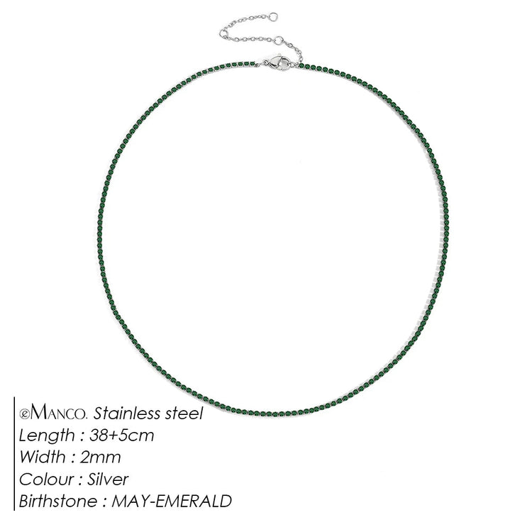 eManco Fashion Crystal High Quality Stainless Steel Gold Plated Necklace Ladies Charming Accessories Gifts Wholesale PlatiNum
