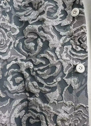 New Spring and Autumn Men's Casual Suit Lapel Jacquard Shirt Trousers Two-piece Set Comfortable Loose PlatiNum
