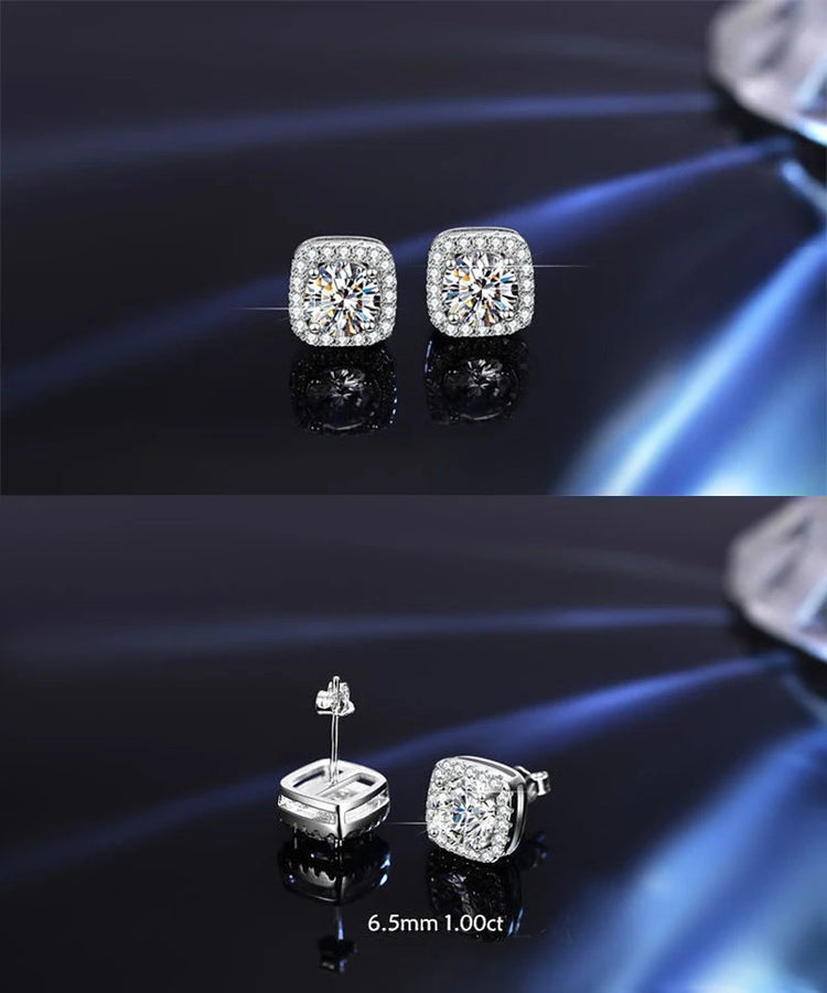 Promotion Moissanite Earrings for Women Pass Diamond Test Pen 100%  With Certificate Ear Studs 925 Sterling Silver Fine Jewelry PlatiNum