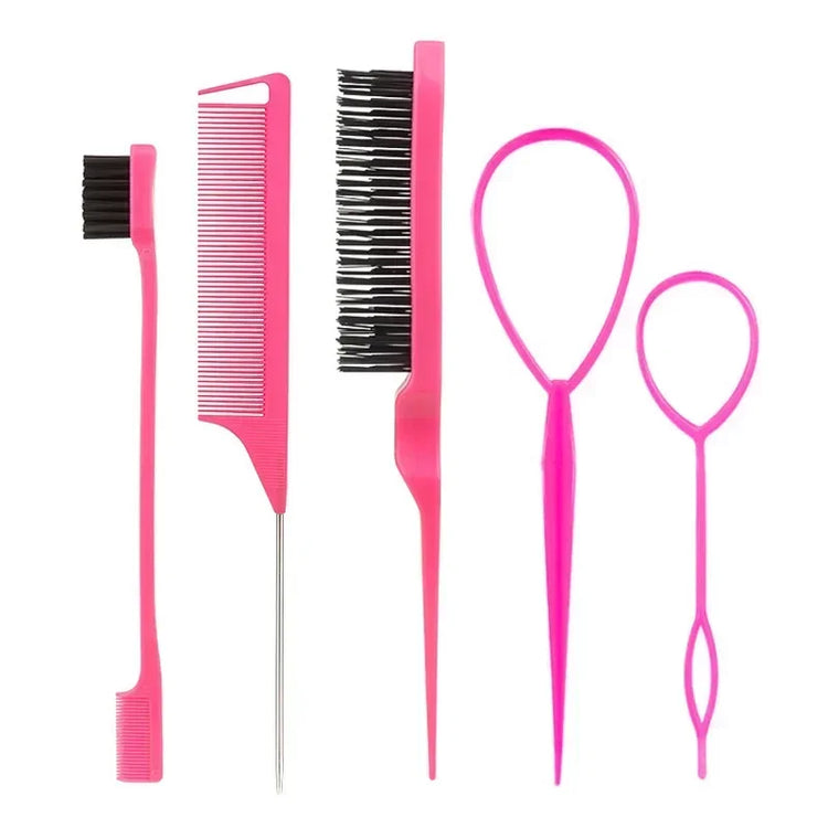 3-10pcs Hair Styling Comb Set Teasing Hair Brush Triple Teasing Comb Rat Tail Combs Edge Brush Hair Tail Tools Braid Tool Loop 2028