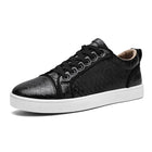 2026 Spring New Shoes for Men Leather Casual Shoes Fashion Pattern Flat Skateboard Shoes Street Cool Lace-up Sneaker