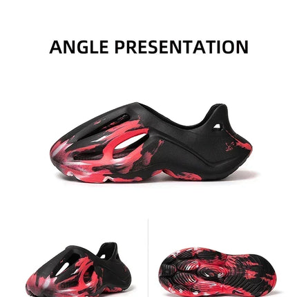 Pantoufles compensées camouflage unisexe Matériau souple EVA Technologie de moulage par injection Chaussures de plage décontractées pour hommes et femmes