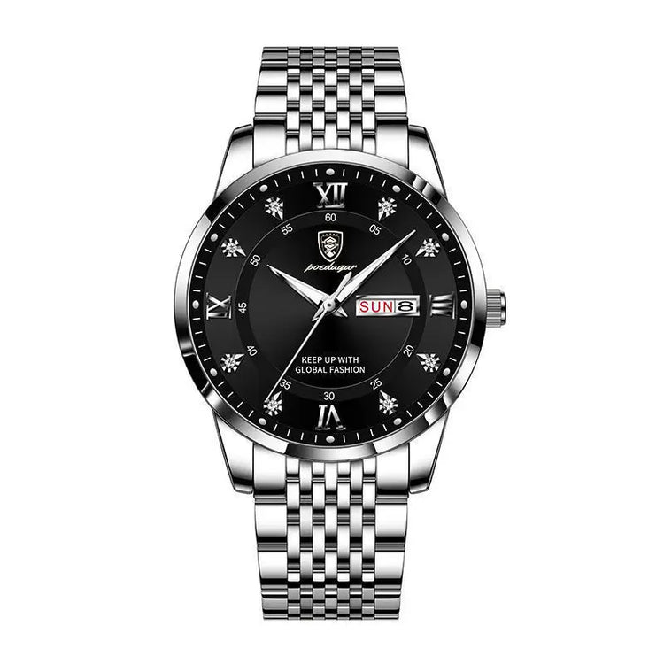 Orologio da uomo con doppio calendario, impermeabile, con luce notturna, edizione coreana, orologio alla moda, regalo di compleanno per uomo, sorpresa