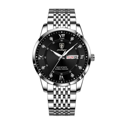 Orologio da uomo con doppio calendario, impermeabile, con luce notturna, edizione coreana, orologio alla moda, regalo di compleanno per uomo, sorpresa