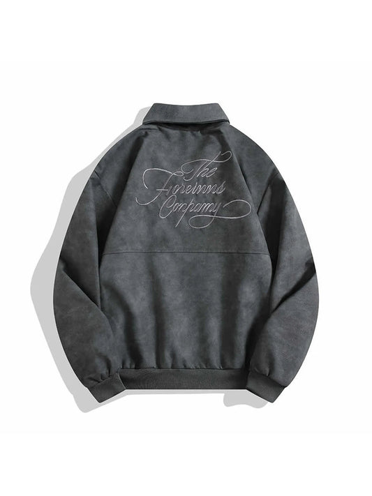 Women Grey Leather Jacket Coat Harajuku Vintage Long Sleeve Motorcycle Jacket Streetwear Mustang Outerwear 2000s Outfits Clothes