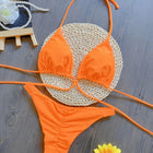 Set Bikini Triangolo Sexy Micro Perizoma Donna, Costume da Bagno Stampa Bandage, Abbigliamento da Spiaggia platinumshop