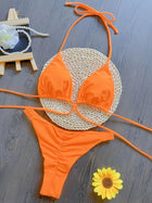Set Bikini Triangolo Sexy Micro Perizoma Donna, Costume da Bagno Stampa Bandage, Abbigliamento da Spiaggia platinumshop