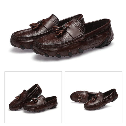Mocassini da uomo di marca di lusso 2023 scarpe Casual in vera pelle mocassini con motivo a coccodrillo scarpe da uomo Plus Size 38-47 scarpe da guida