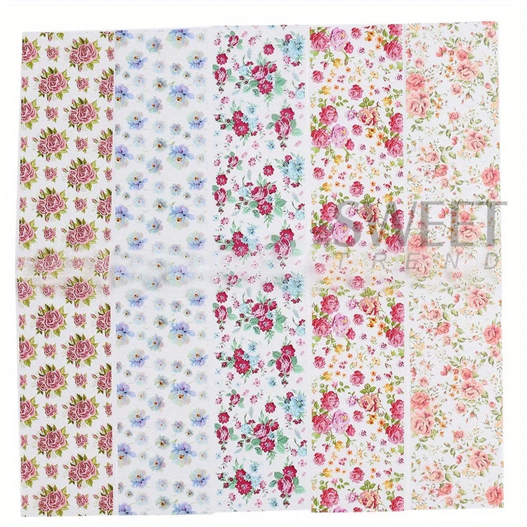 10PCS Mixed Nail Art Foils Transfer Sticker Set Rose Flower Designs Floral Starry Sky Nail Wraps Wedding Summer Manicure Decor
