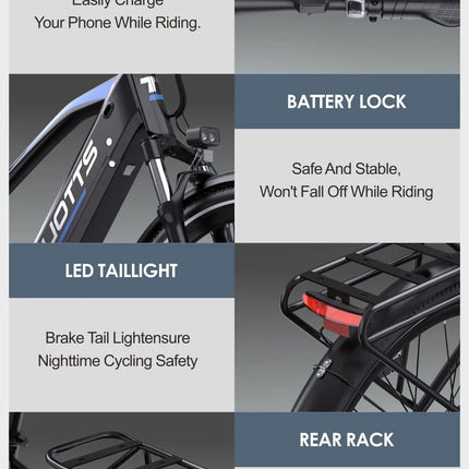 Bicicletta Elettrica DUOTTS C29 Max con Motore da 250W, Batteria 48V18AH, Freno a Disco Idraulico, Pneumatici da 29 Pollici, E-bike per Pendolari Urbani