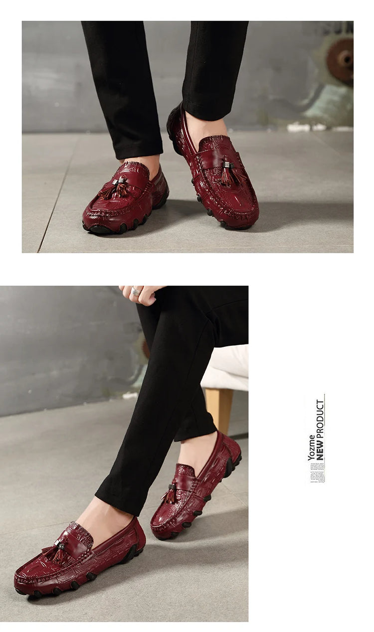 Mocassini da uomo di marca di lusso 2023 scarpe Casual in vera pelle mocassini con motivo a coccodrillo scarpe da uomo Plus Size 38-47 scarpe da guida