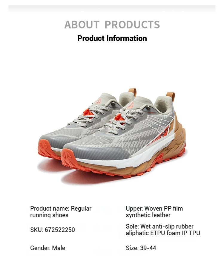 361 Degrees Yushan PRO Men Running Shoes Durable Hiking Cushioning Breathable Non-slip Outdoor Jogging Male Sneakers 672522250 PlatiNum