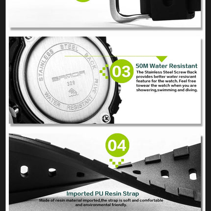 SANDA G Style LED Orologio digitale Unisex Antiurto Impermeabile Orologi sportivi Ragazzo Ragazza Cronometro Orologio elettronico a LED militare platinumshop
