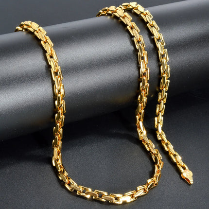Sunny Jewelry Set Classic placcato oro collana bracciale per donna uomo Luxury Punk rame Link catene collana braccialetto regalo platinumshop