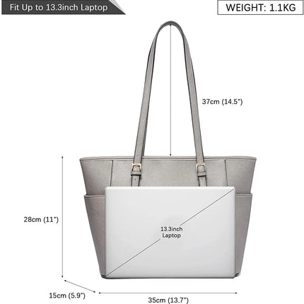 Miss Lulu Handbag DONNA, borsa shopper grande, borsa a tracolla con tracolla regolabile, versione migliorata