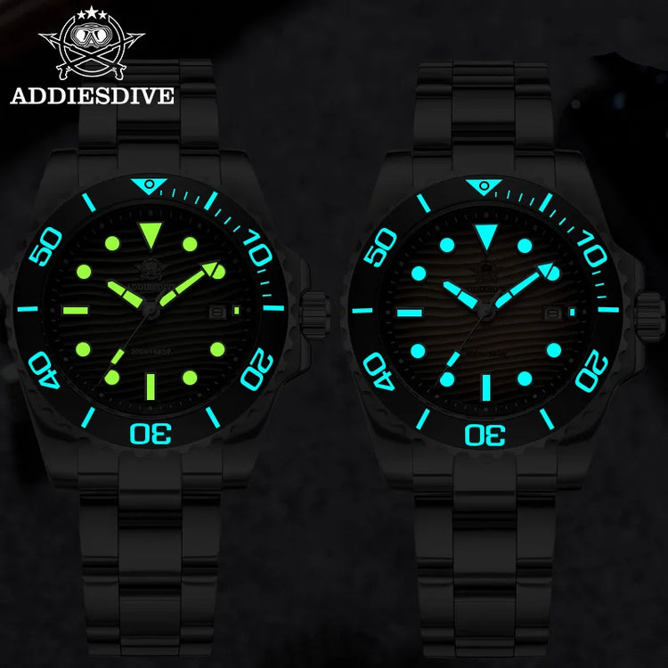 ADDIESDIVE New Watch 41mm Stainless Steel Diving Watches BWG9 Super Luminous 200m Waterproof Classic Quartz Wristwatch For Men