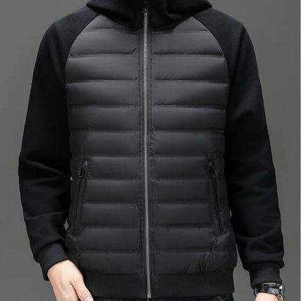 Men's Stylish Hooded Down Jacket 90% Goose Down Short Youth Coat High Quality Fashion Autumn Winter Regular Fit