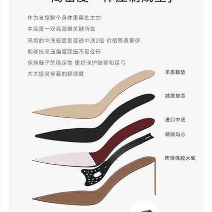 2025 Spring New Leopard Pattern Pointed French Luxury Small Comfortable Thin Heel Versatile High Heel Sandals for Women PlatiNum
