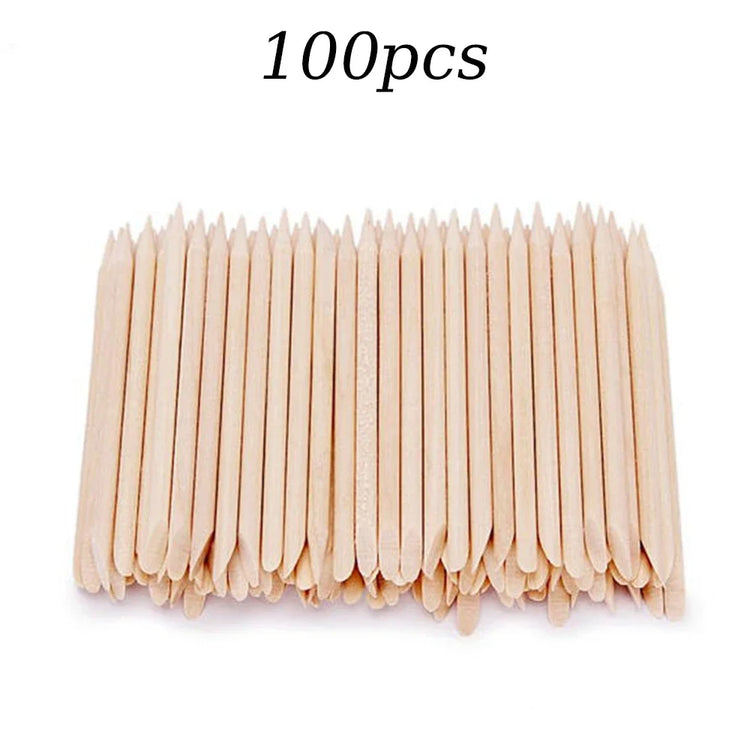 500/100Pcs Orange Wood Sticks for Nails BULK Double Sided Cuticle Pusher Remover Nail Art Manicure Pedicure Tool for Manicure Pe 2028