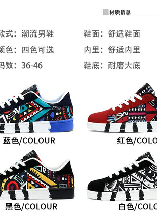 Nuove Scarpe Estive alla Moda per Uomo, Sneakers Sportive Antiscivolo da Passeggio, Scarpe Casual in Tela con Motivi, Zapatos Maschili