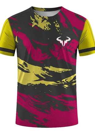 Série de badminton et de tennis T-shirt col rond à manches courtes pour sports extrêmes en plein air homme et femme imprimé 3D