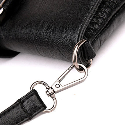 Female Shoulder Messenger Bags Casual Crossbody Bag Black PU Leather 2024Trend Women Stone Print Chain Envelope Clutch Purses PlatiNum