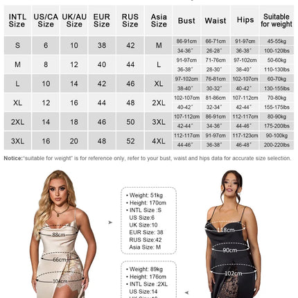 Comeondear Camicia da notte Donna sexy Curva Abito sottoveste in raso Set da notte senza schienale Pizzo Plus Size Lingerie XXXL Camicie da notte più sexy
