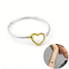 Bracciale con ciondolo in argento sterling 925 di Fmrose Jewelry per la moda femminile, bracciale classico a forma di cuore, gioielli di alta qualità PlatiNum