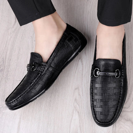 Nuovi Mocassini Neri da Uomo 2026, Scarpe in Pelle di Alta Qualità, Design Elegante, Suola Morbida, Comode Scarpe Casual